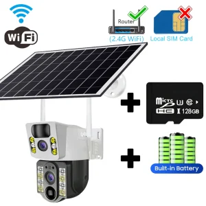 Wireless 4K Solar Camera with 4G SIM Card and WiFi Connectivity for Outdoor Home Security and Monitoring