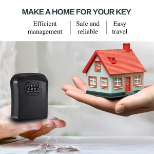 Waterproof 4-Digit Combination Lock Key Storage Box with 5-Key Capacity for Home or Office Use