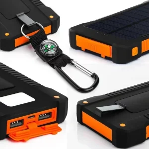 200000mAh Solar Portable Power Bank with Fast Charging, LED Flashlight, and Advanced Safety Features like Overcharge Protection and Short Circuit Prevention for Smart Devices