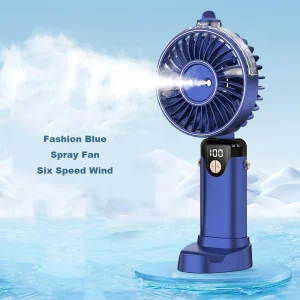 Portable Mini Handheld Water Mist Fan with 6 Speeds, Rechargeable USB Fan for Indoor and Outdoor Travel