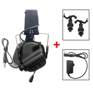 Shooting Earmuffs Tactical Headset with Noise Reduction and Helmet Rail Adapter for Tactical Game and Shooting Training