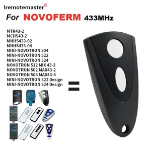 43MHz Rolling Code Garage Door Remote Control Replacement for NOVOTRON 502 MAX43-2 NOVOFERM 504 MAX43-4 512 MIX 43-2 MCHS43-2 MTR43-2 MNHS433-02 MNHS433-04