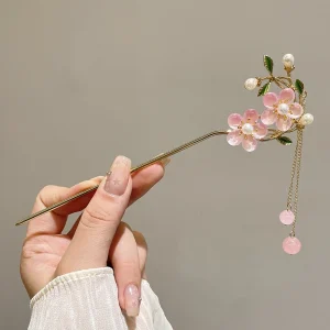 Authentic Traditional Chinese Handmade Wooden Hairpin Chopsticks Flower sticks Hair Accessories for Women