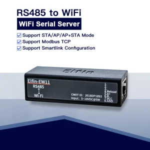 Wide Voltage 9-36VDC Industrial Wi-Fi Serial Server to Modbus TCP Converter with Embedded Web Server and RS485 Interface