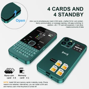 MTK6261D Quad-Band 4 SIM Card Ultra700 2G GSM Handset Phone with NFC Unlocking, Flashlight, Qwerty Keyboard, and Call Recording