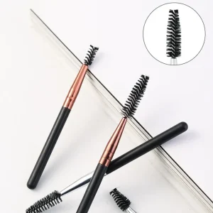 Professional Eyelash Mascara and Eyebrow Brush Cosmetic Tool with Adjustable Curvature for Salon and Personal Use