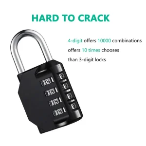 High Security Combination Lock with 10,000 Possible Codes and Durable Zinc Alloy Body