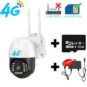 Wireless 4G LTE Surveillance IP Camera with 5MP High Resolution and Intelligent AI Humanoid Tracking