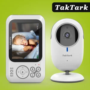 Advanced 3.2 Inch Wireless Baby Monitor with Enhanced Security, 3X Digital Zoom, Automatic Night Vision, and Temperature Sensors