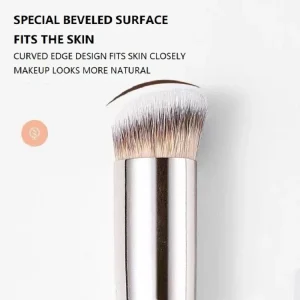 Angled Synthetic Makeup Brush for Dark Circle Concealer and Foundation Coverage with Seamless Bristles for Smooth Liquid and Cream Cosmetics Application