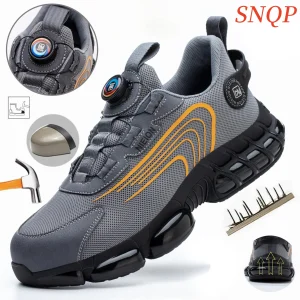 Breathable Mesh Upper Work Safety Shoes with Anti Slip Rubber Sole for Outdoor and Worksite Protection