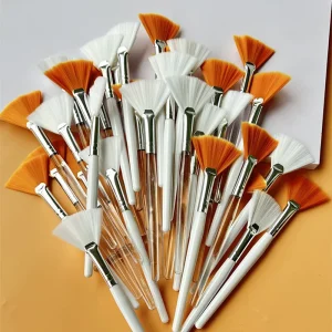 Professional 10/20/50pcs Fan Shape Makeup Brushes with Aluminium Alloy Tube for Long Lasting and Uniform Makeup Results