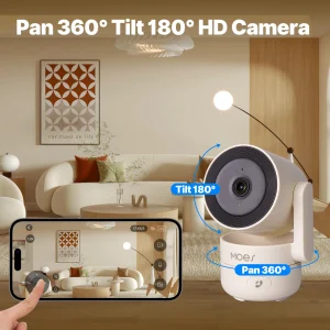 Wireless 4MP HD Smart Security Camera with Panoramic Patrol, Infrared Night Vision, Motion Detection, and Real-Time Video Recording