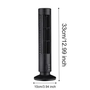 Portable LED Tower Fan Mini Vertical Conditioner 2 Gear Speed No Leaf Air Conditioner Electric Floor Fan for Bedroom and Living Room