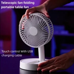 Portable Folding USB Desk Fan with 4 Speed Settings and Timer for Personal Air Circulation