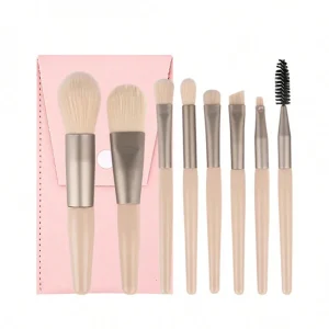 Complete 8 Piece Makeup Brush Set for Flawless Makeup Application and Beauty Routine