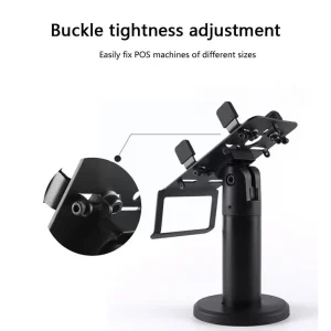 Flexible POS Display Mount with 360 Degree Swivel and Locking Clamp for Secure Desktop Installation