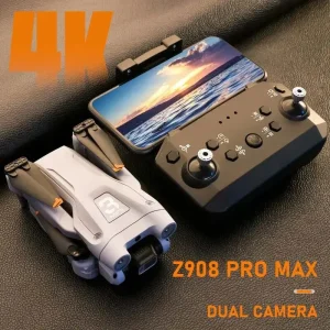 4K HD WIFI FPV Camera Drone with Brushless Motor, Obstacle Avoidance System and Electric Lens Adjustment, Perfect for Professional Aerial Photography and Videography with MINI Z908 Pro MAX