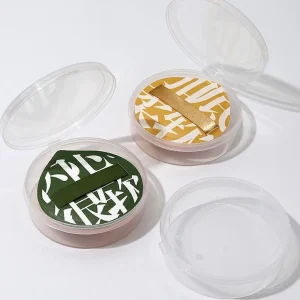 Round and Square Makeup Sponge Holder, Compact and Lightweight Beauty Storage Box with Transparent Texture