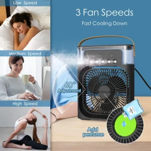 Portable 3 in 1 Electric Fan with Humidifier and Air Conditioner Function for Home Office Room Kitchen