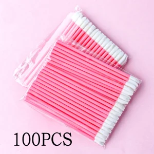 Premium Disposable Micro Lip Brushes for Eyelash Extensions, Mascara and Lip Gloss Application, Black, 9cm Length