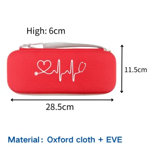 Hard Shell Stethoscope Case with Large Capacity and Solid Color Oxford Cloth for Emergency Medical Storage