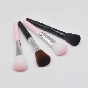 Soft Bristle Loose Powder Brush for Face Makeup, Blush, Contouring, Highlighting and Shadow with Durable Plastic Handle and Aluminum Tube