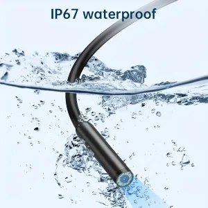 IP67 Waterproof Endoscope Camera for iPhone with 8 Adjustable LEDs, 640×480 to 1920×1080 Resolution, Perfect for Car Engine, Vent Pipe, and Underwater Pipe Inspection