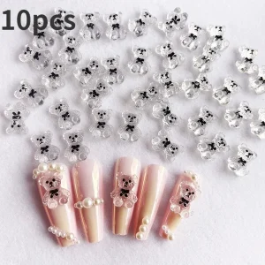 Nail Art Decorations Jewelry Rhinestone Accessories Bear Shape 10/20/50pcs