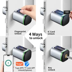 Tuya BLE TT Lock Smart Electronic Door Lock with Fingerprint APP Keys IC Card Unlock for Home Hotel Security