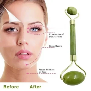 Green Gemstone Face Massage Device with Facial Scraping Board for Precise Skincare