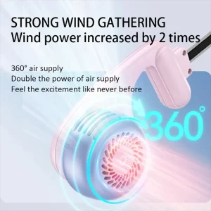 Wearable 360 Rotating Air Conditioning Fan with Rechargeable Battery for Hot Summer Days