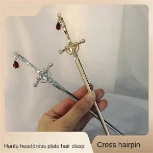 Vintage Geometric Hair Sticks, DIY Hairstyle Headwear Design Tools with Electroplated Alloy Material