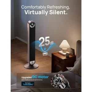 Smart Voice Control Oscillating Tower Fan for Home Bedroom with 12 Hour Timer and 9 Speeds