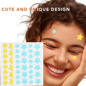 Invisible Acne Removing Patches, 28 Count, Colorful Star Shape Design, Facial Spot Beauty and Makeup Tools