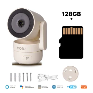 Wireless 4MP HD Smart Security Camera with Panoramic Patrol, Infrared Night Vision, Motion Detection, and Real-Time Video Recording