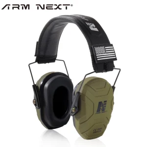 Green Deshield Tactical Earmuffs for Shooting and Hunting – Noise Canceling Headphones with Passive Noise Reduction for Hearing Protection