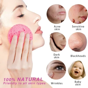 Natural Wood Pulp Compressed Face Wash Puffs for Gentle Facial Cleansing and Makeup Removal