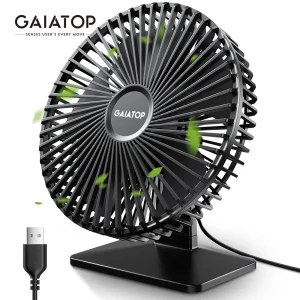 90° Adjustable Portable USB Desk Fan with 4 Speed Settings and Ultra Quiet Operation for Home Office and Bedroom Use