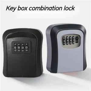 Waterproof 4-Digit Combination Lock Key Storage Box with 5-Key Capacity for Home or Office Use