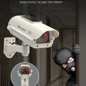 Realistic Dummy CCTV Camera with Red Flashing LED for Indoor and Outdoor Use