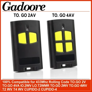 Gadoore Replacement Remote Control for BENINCA TO.GO Series Garage Door Openers, 433MHz Frequency, 2 or 4 Channels