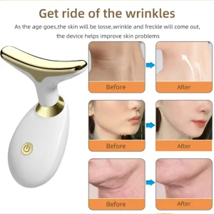 Advanced Anti Wrinkle and Anti-Aging Device for Neck and Facial Skin Tightening and Lifting with Dry Battery Power