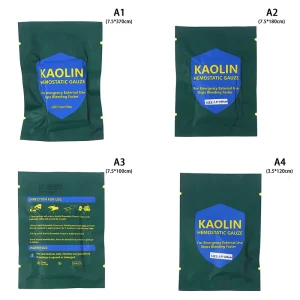 Kaolin Clay Hemostatic Gauze for Emergency Trauma Care and Wound Bleeding Control, Tactical Medical First Aid Kit for Military and Outdoor Use