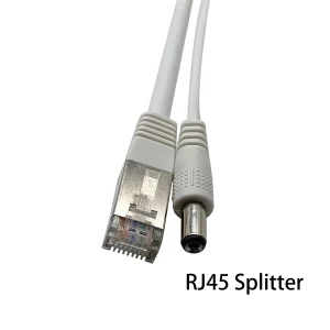 Long-Reach PoE Splitter Cable for IP Cameras, 9V to 56V Input, 10/100/1000Mbps Ethernet Data Transfer