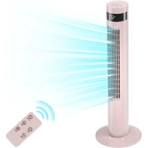 Quiet and Compact Tower Fan with Remote Control and 3 Speed Settings for Fast Cooling Down