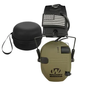 Foldable Ear Defender Headset with 23NRR Rating and Omni-Directional Microphones for Shooting Enthusiasts