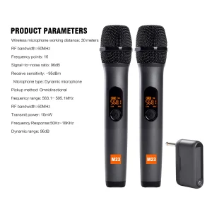 Professional Wireless Handheld Microphone with Exclusively Developed Capsule and Frequency Automatically Recognized for Recording and Karaoke