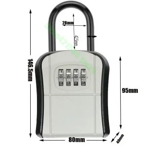 Weather-Resistant Metal Key Safe Lock Box with Code Entry for Outdoor Installation