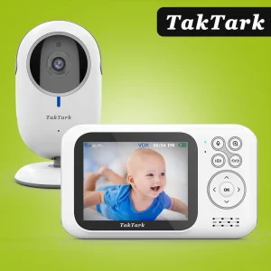 Wireless Video Baby Monitor with Night Vision and Temperature Monitoring 3.2 Inch High Resolution Color LCD Display